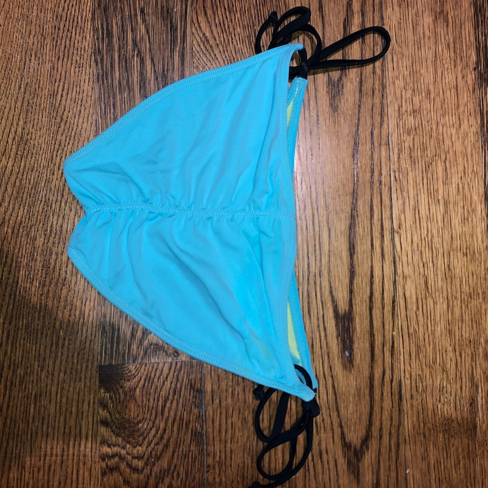 blue scrunched bikini bottoms